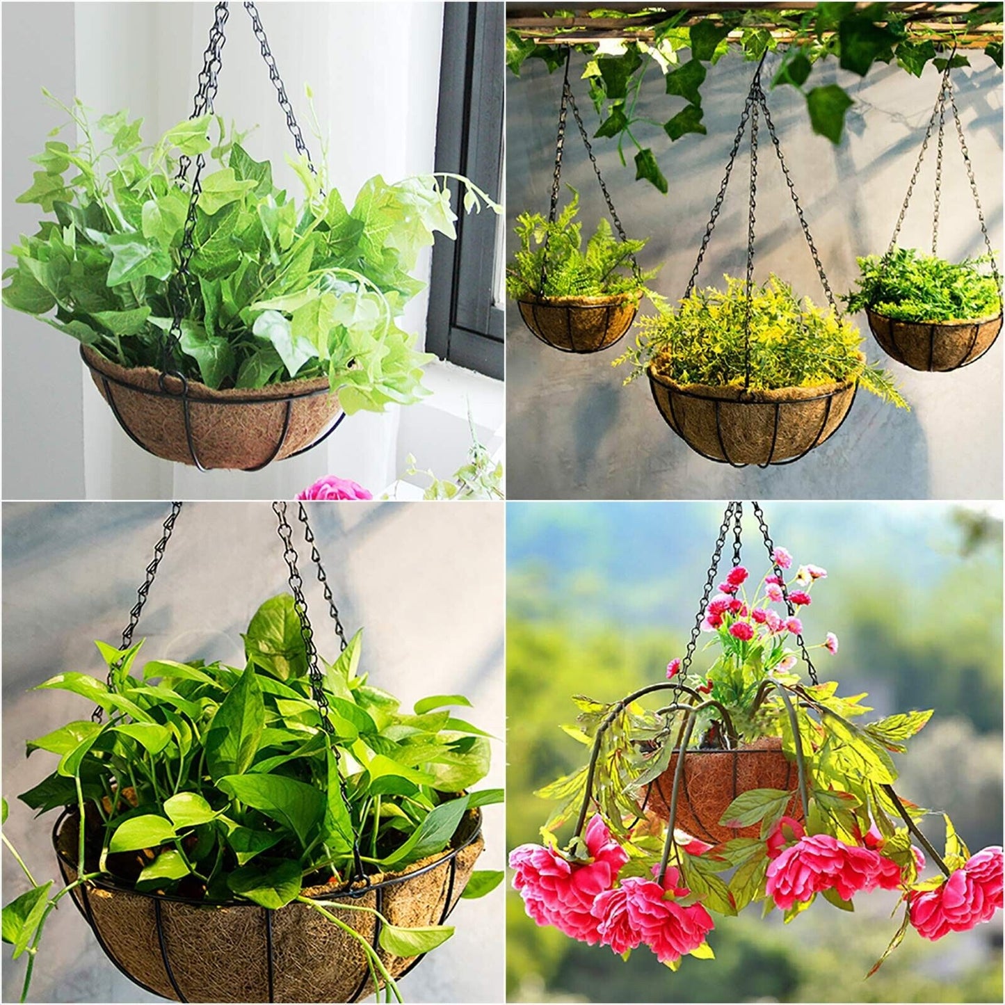Metal Hanging Planters Basket Set of 3