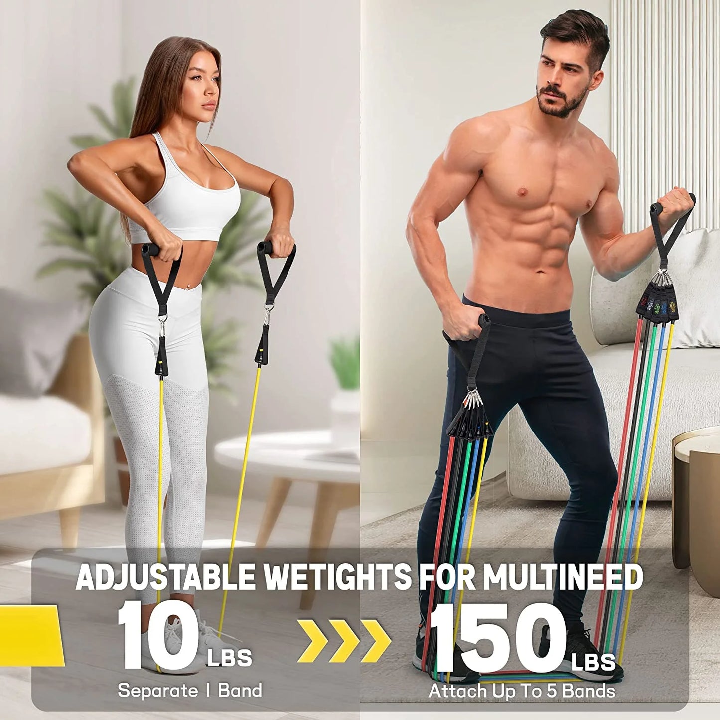 150Lbs Resistance Bands for Working Out