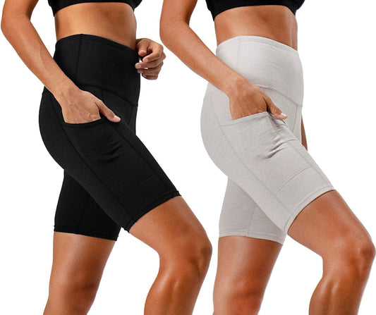 Women'S 2-Pack High Waist Workout Running Shorts with Side Pockets