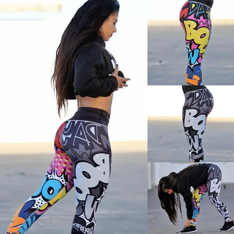 Women's Graffiti Printing Leggings