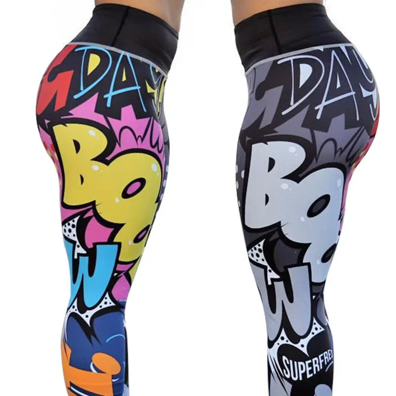 Women's Graffiti Printing Leggings