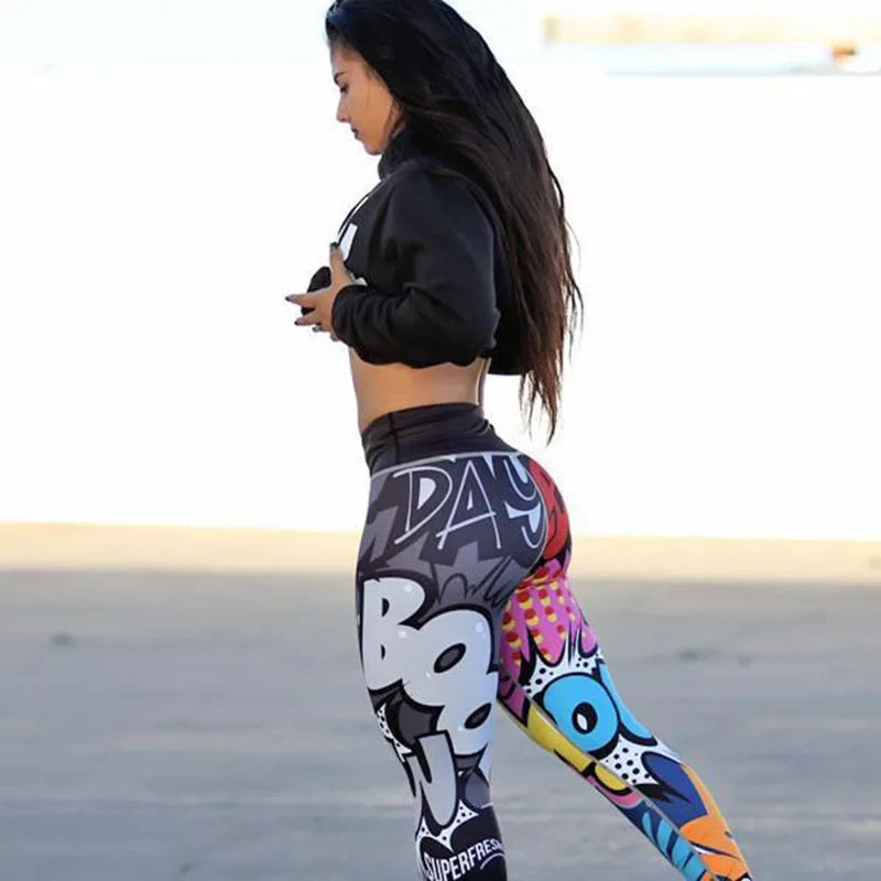 Women's Graffiti Printing Leggings