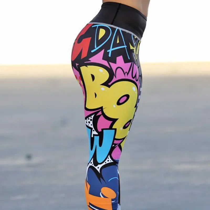 Women's Graffiti Printing Leggings