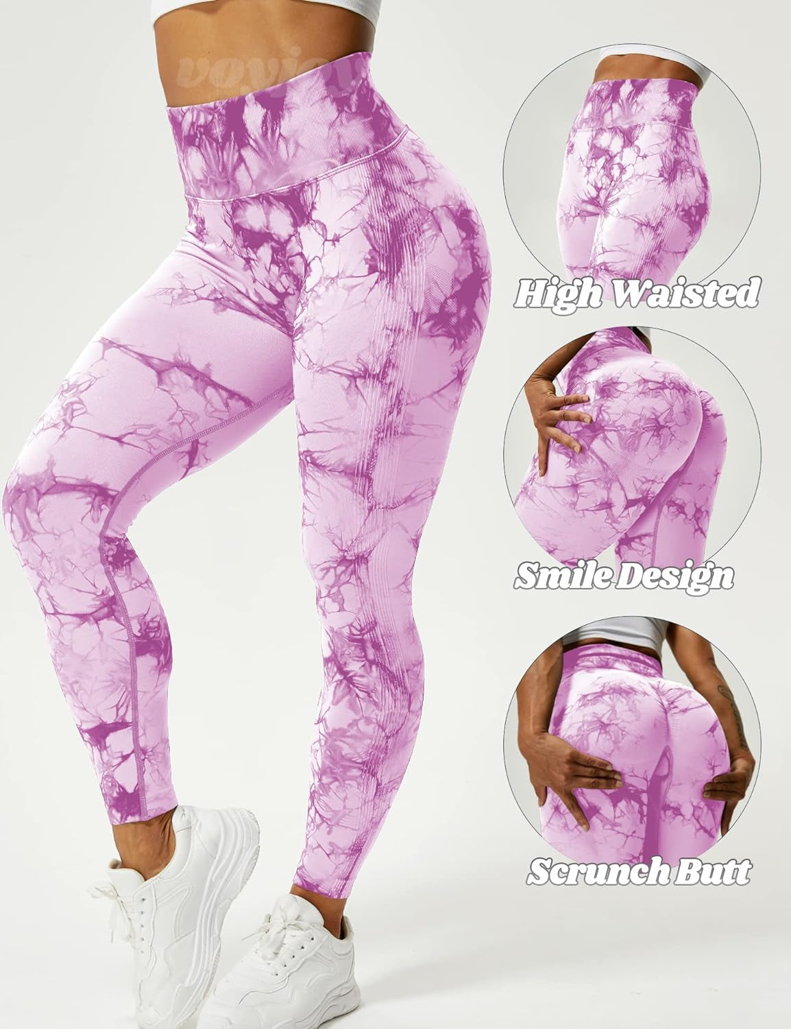 Tie Dye Seamless Leggings for Women High Waist Yoga Pants