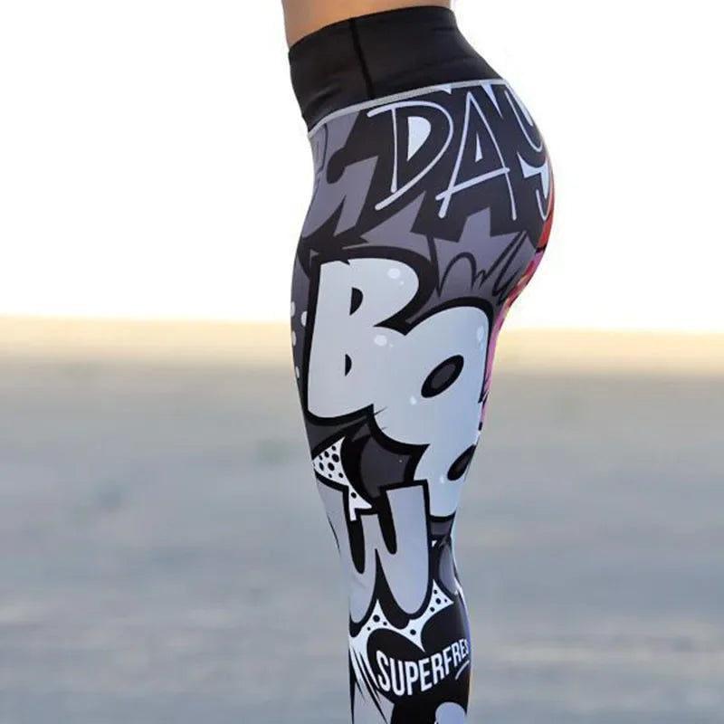 Women's Graffiti Printing Leggings