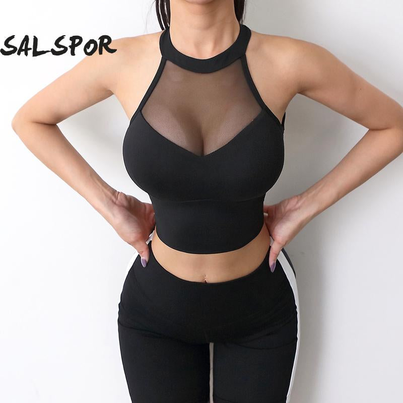 Women Mesh Patchwork Sports Set